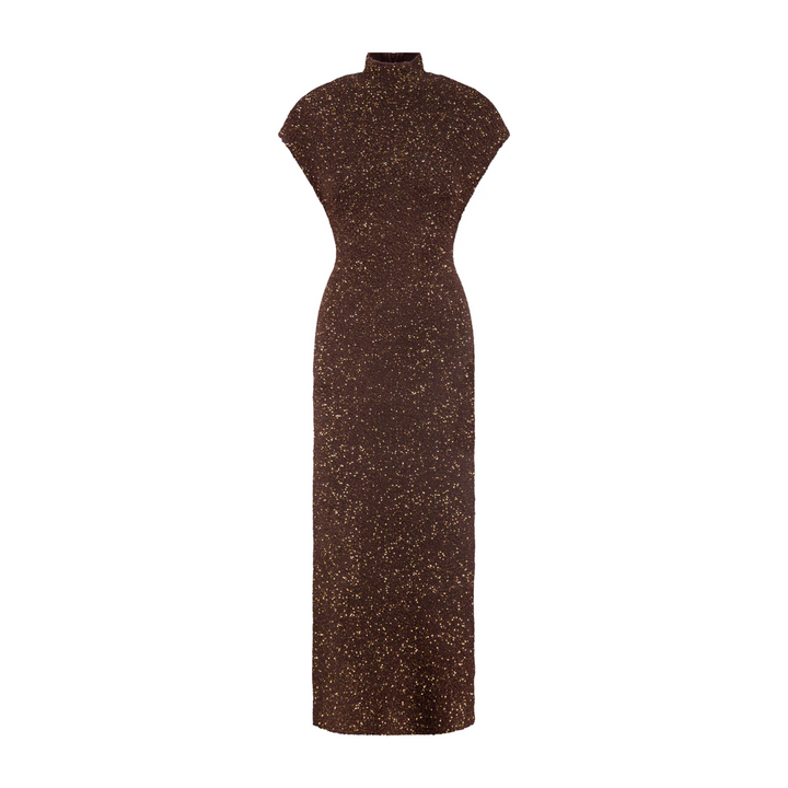 Sequin Mock Neck Dress