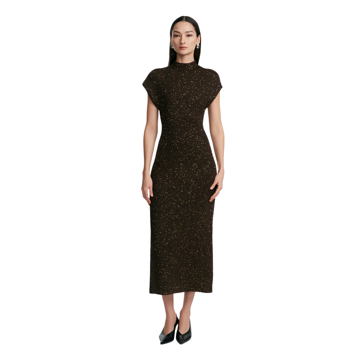 Sequin Mock Neck Dress