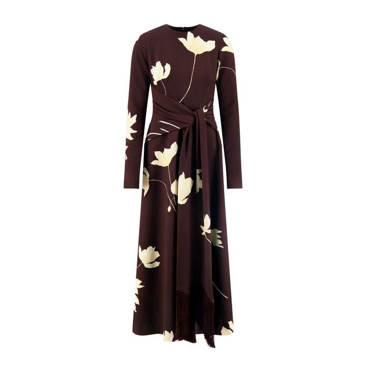 Long Sleeve Tie Waist Dress