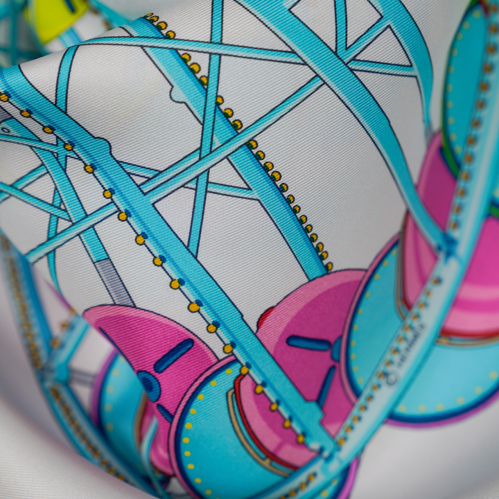 HERMES WHITE SILK SCARF MM