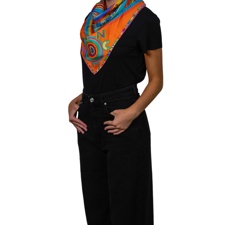 HERMES ORANGE SILK SCARF MM