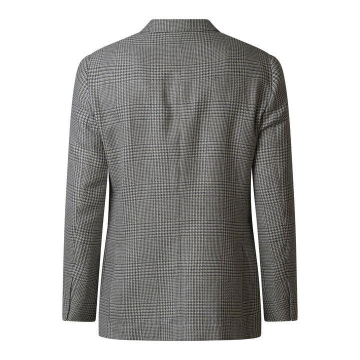 Greige Plaid Sport Coat - Perla - e54R