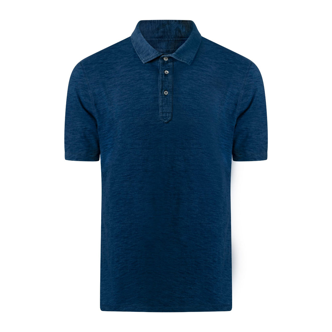 Denim Cotton Short Sleeve Polo - Denim - XL