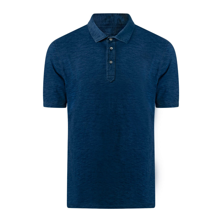 Denim Cotton Short Sleeve Polo - Denim - XL