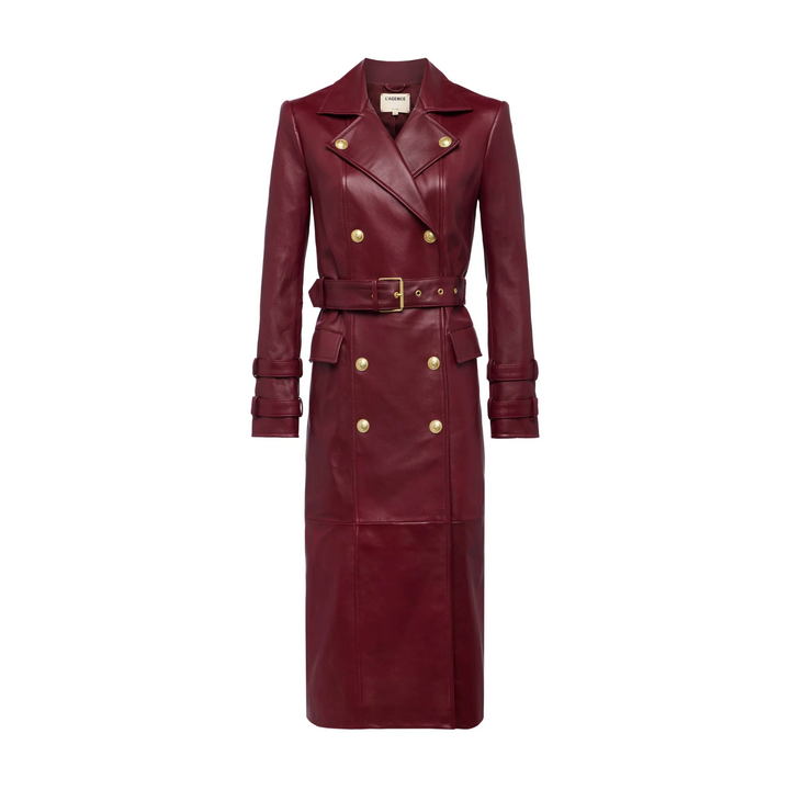 Celina Leather Trench Coat