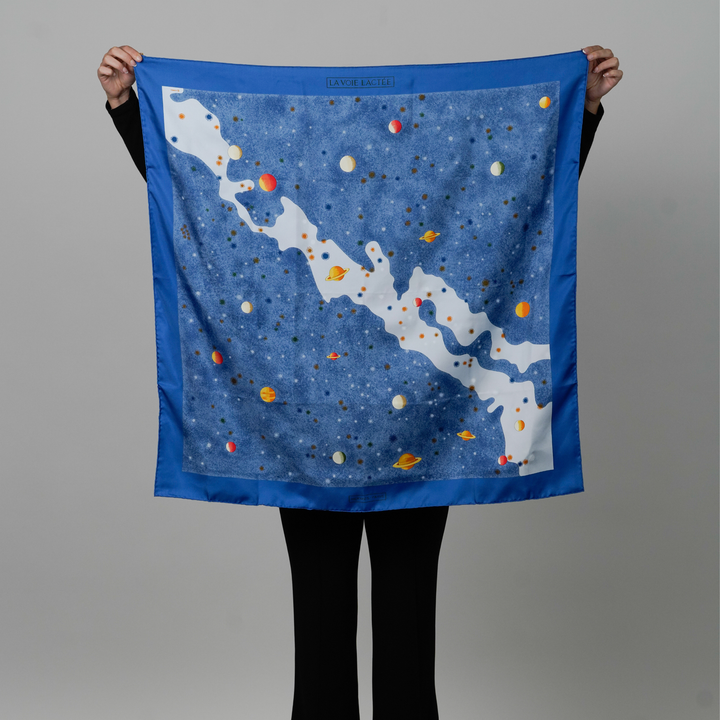 HERMES BLUE SILK SCARF MM