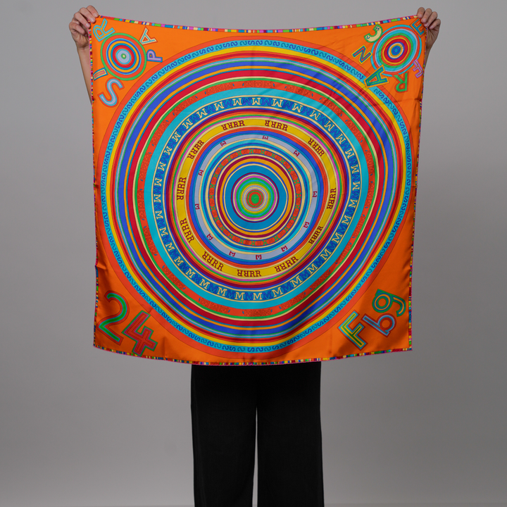 HERMES ORANGE SILK SCARF MM