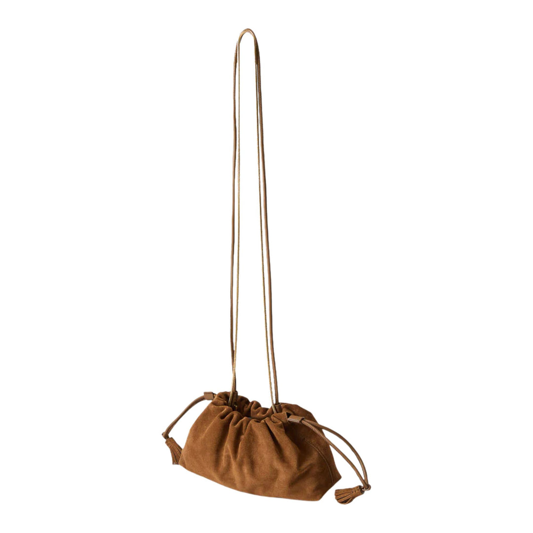 Small Suede Veronica Beard Stash Bag-Acorn