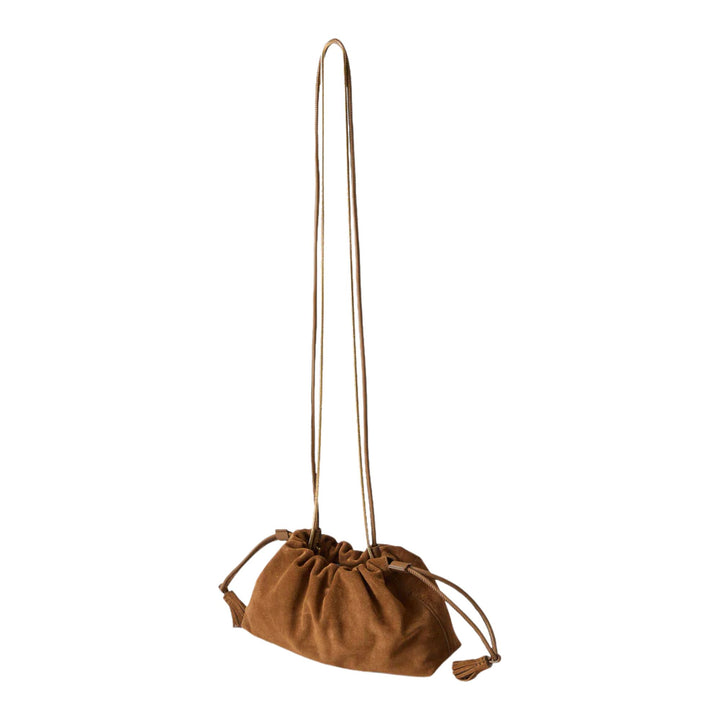Small Suede Veronica Beard Stash Bag-Acorn