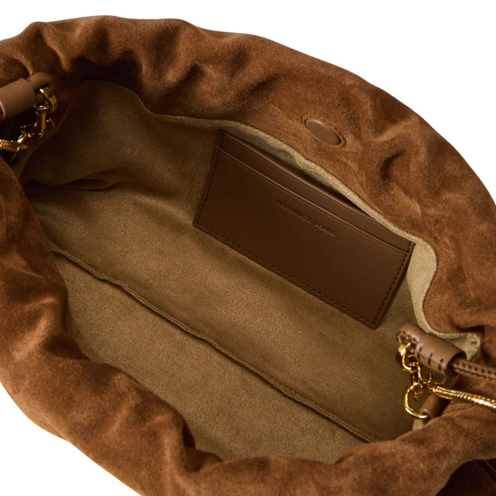 Small Suede Veronica Beard Stash Bag-Acorn