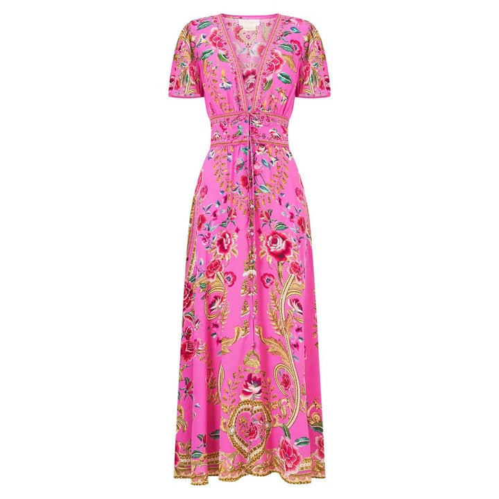 Matadora Flora Tie Front Midi Dress