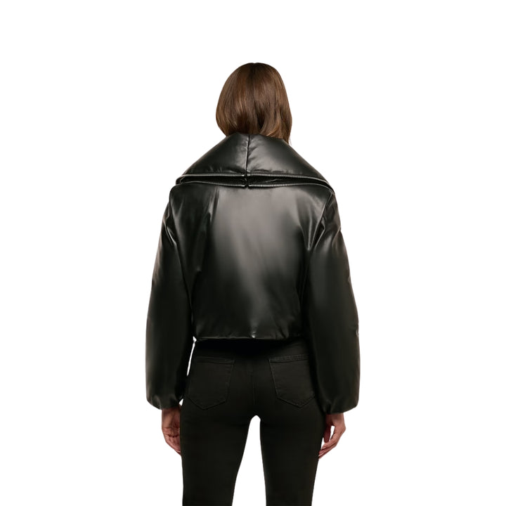 Vail Faux Leather Puffer in Black