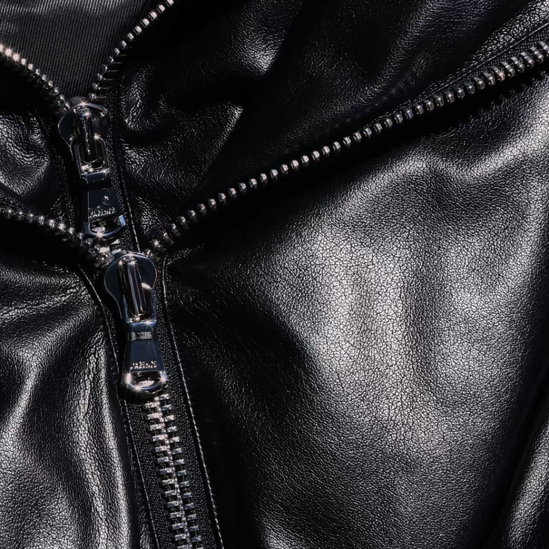 Vail Faux Leather Puffer in Black