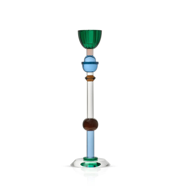 Valentin Candle Holder - Teal/Pale Rose/Blue/Slate/Brown