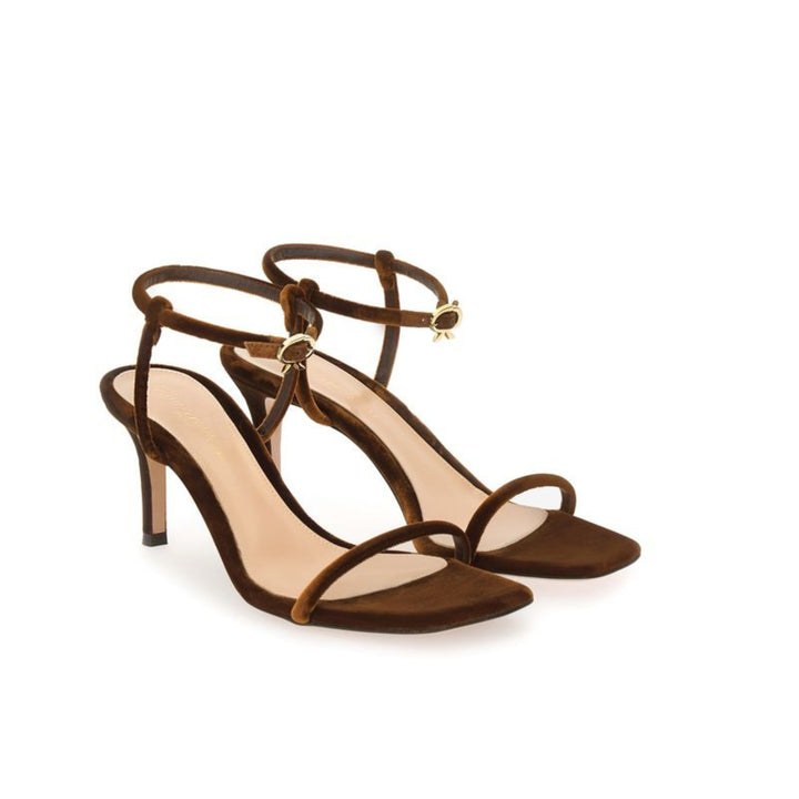 Velvet Sandal in Brown