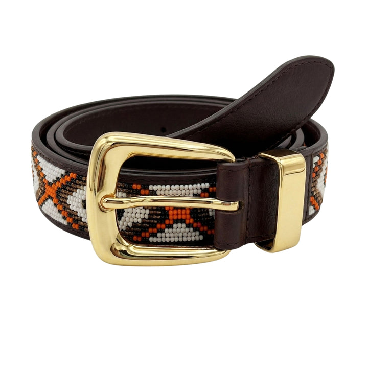 Beaded Arch Belt in Orange Multi