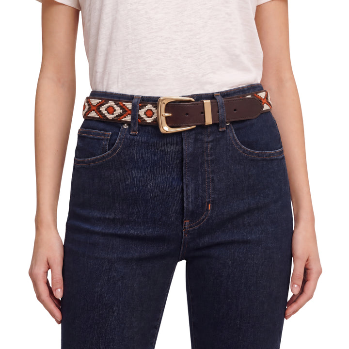 Beaded Arch Belt in Orange Multi