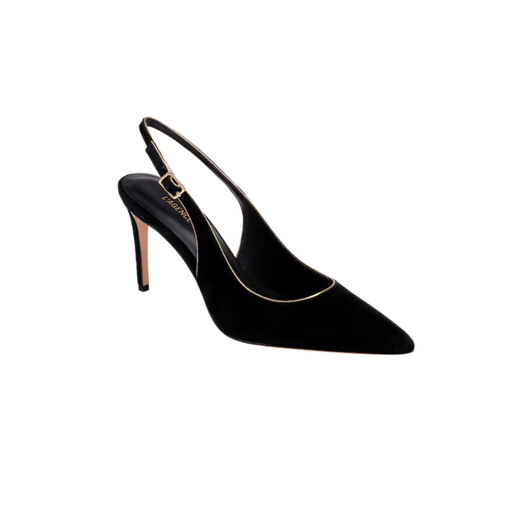 Vichy II Slingback in Black Suede