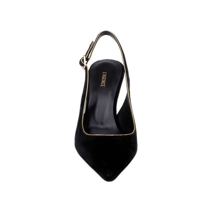 Vichy II Slingback in Black Suede