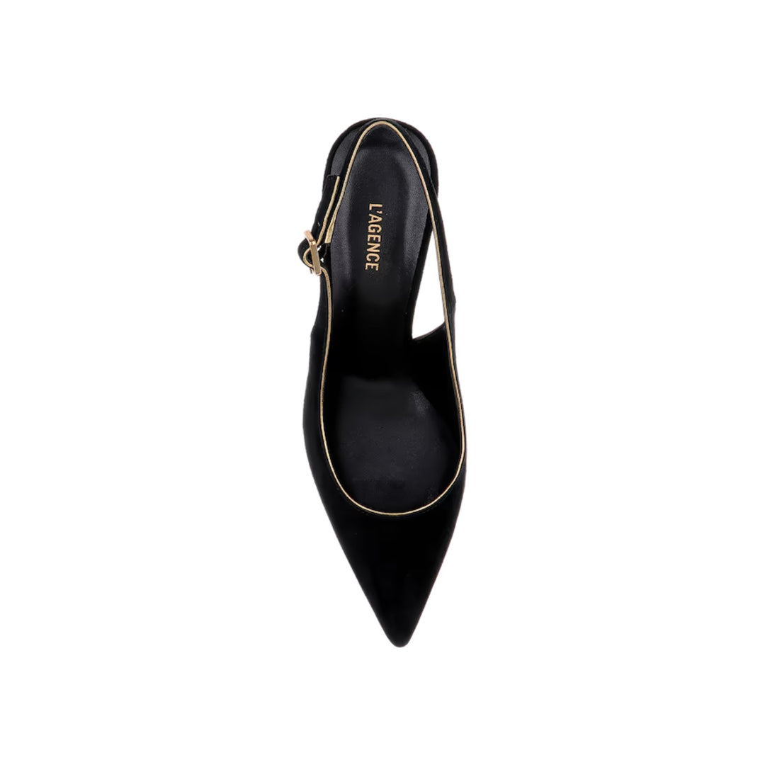 Vichy II Slingback in Black Suede