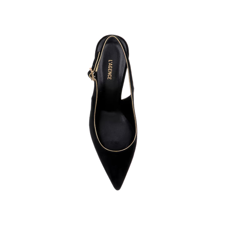 Vichy II Slingback in Black Suede