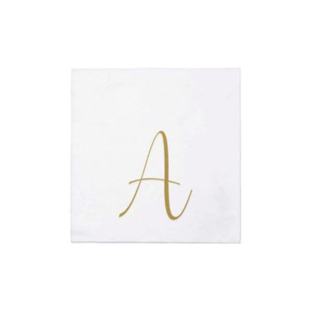 Vietri Inc Papersoft Napkins Gold Monogram A Cocktail (Pack of 20)