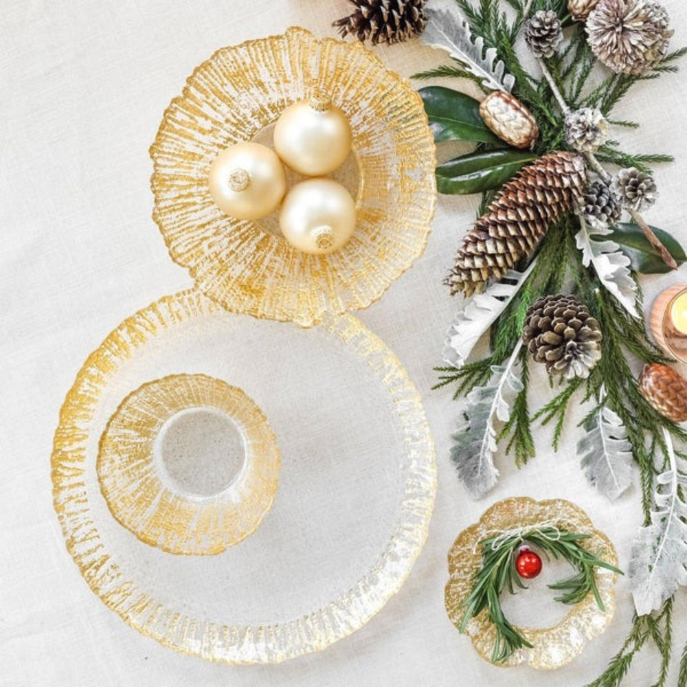 Vietri Rufolo Glass Gold Small Deep Bowl