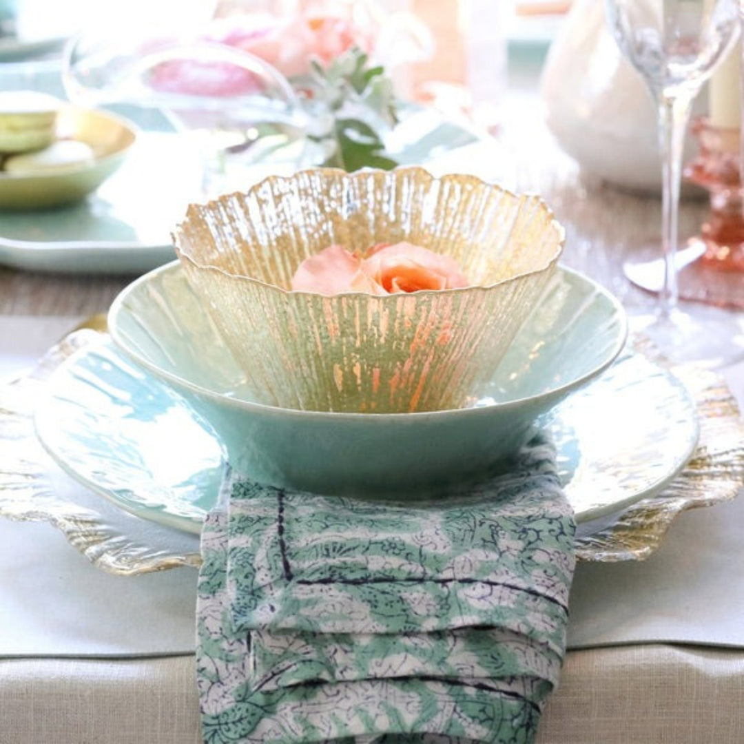 Vietri Rufolo Glass Gold Small Deep Bowl