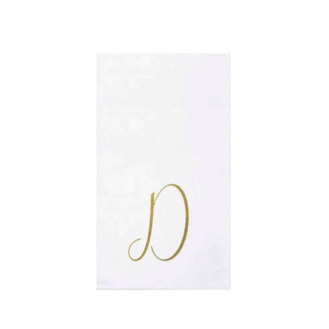 Papersoft Napkins Gold Monogram D Guest Towels (Pack of 20)