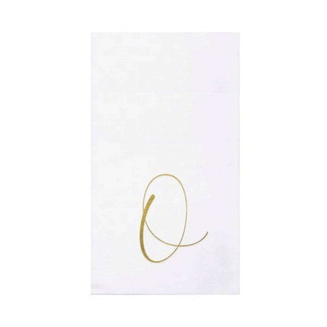 Papersoft Napkins Gold Monogram O Guest Towels (Pack of 20)