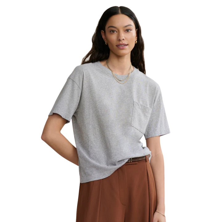 Vintage Pocket Tee in Heather Grey