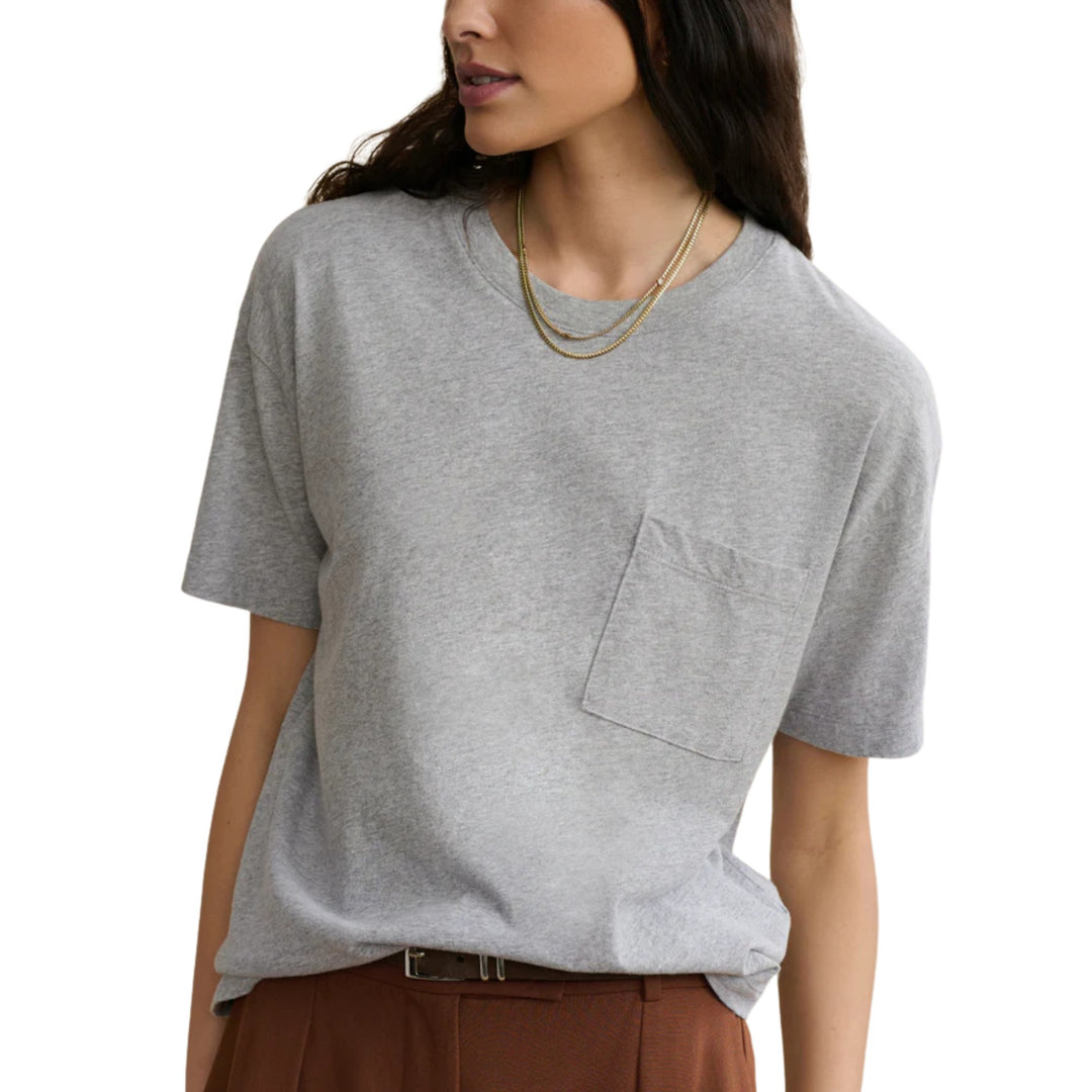 Vintage Pocket Tee in Heather Grey