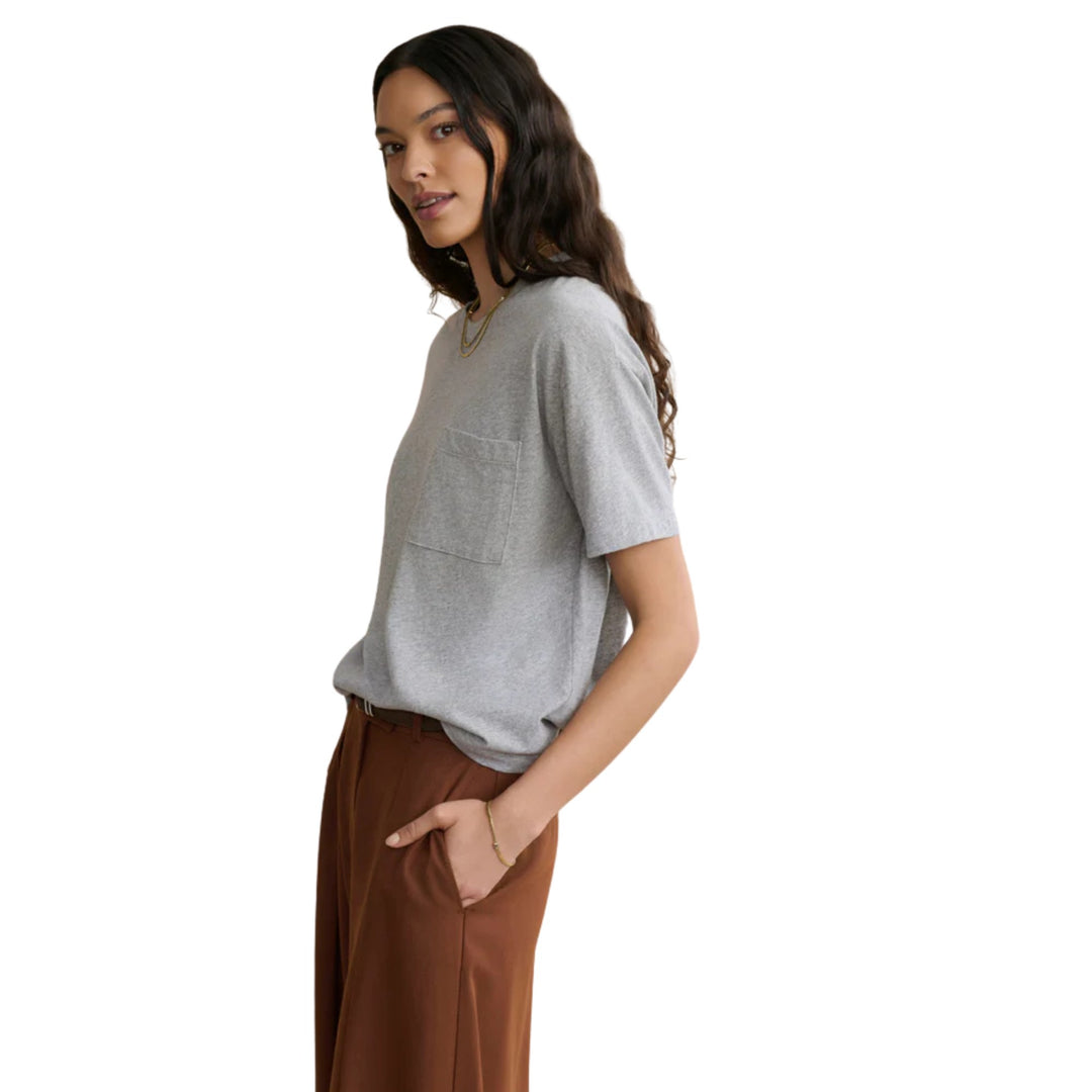 Vintage Pocket Tee in Heather Grey