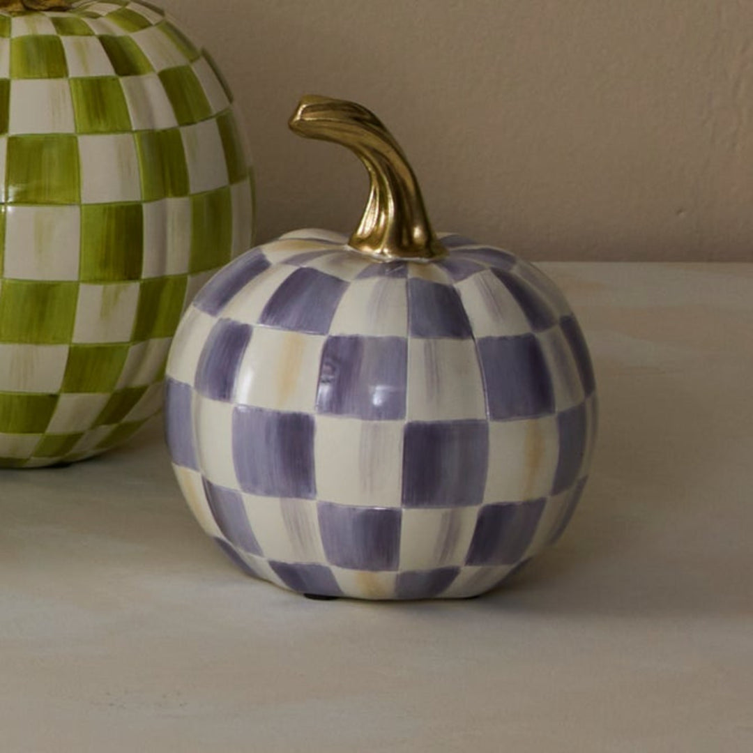 Violet Check Pumpkin - Mini