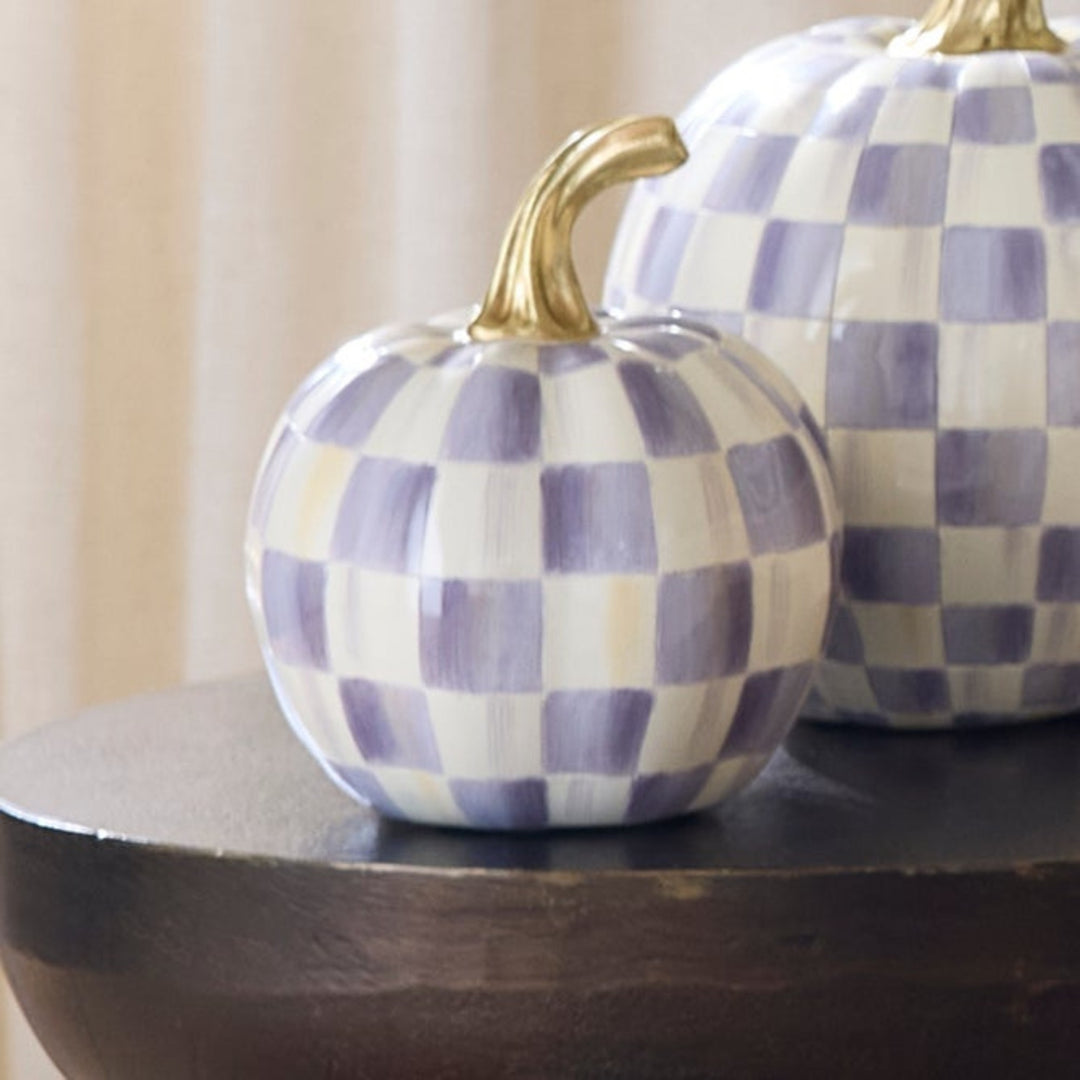 Violet Check Pumpkin - Mini
