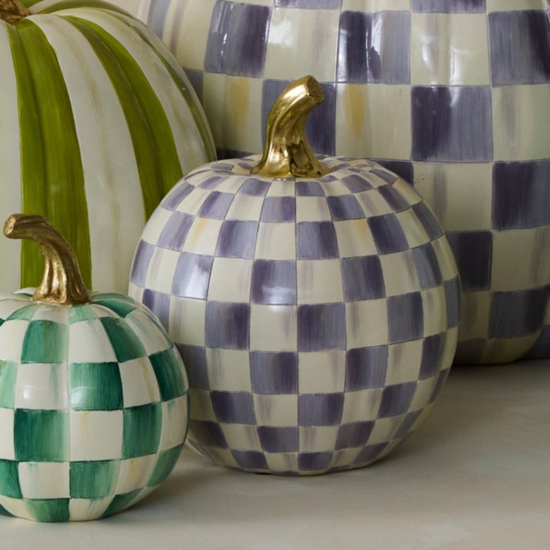 Violet Check Pumpkin - Small