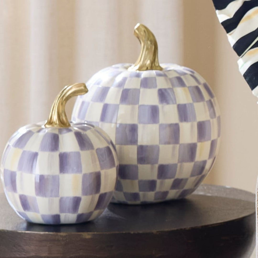 Violet Check Pumpkin - Small