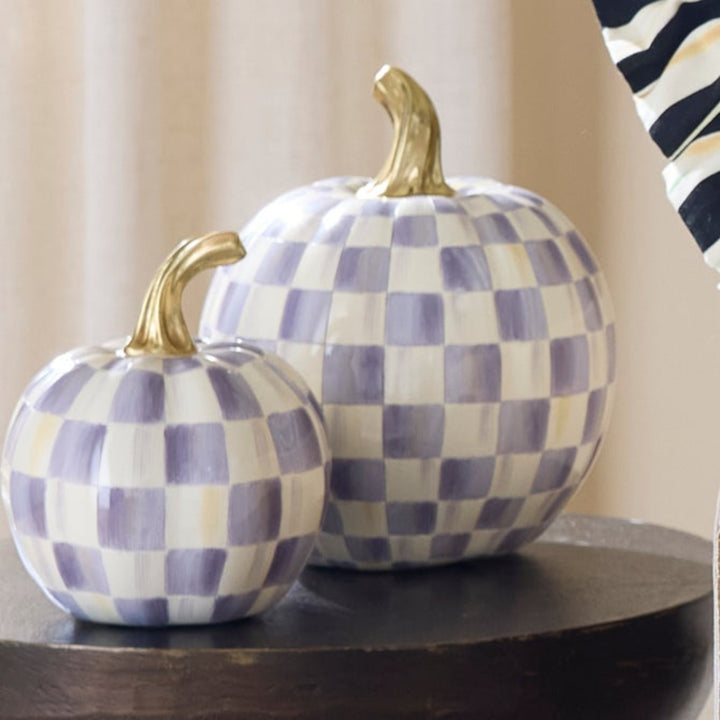 Violet Check Pumpkin - Small
