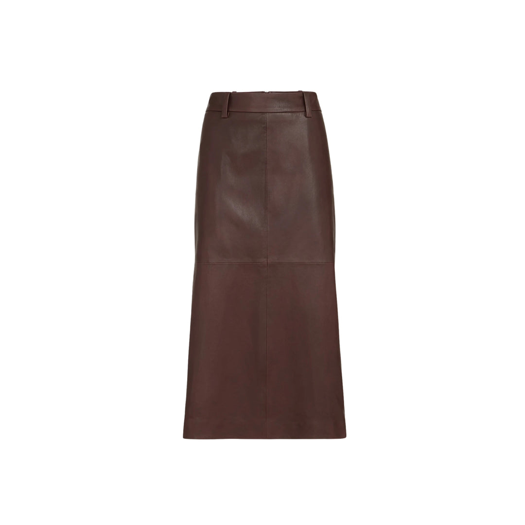 WAXED LEATHER PENCIL SKIRT