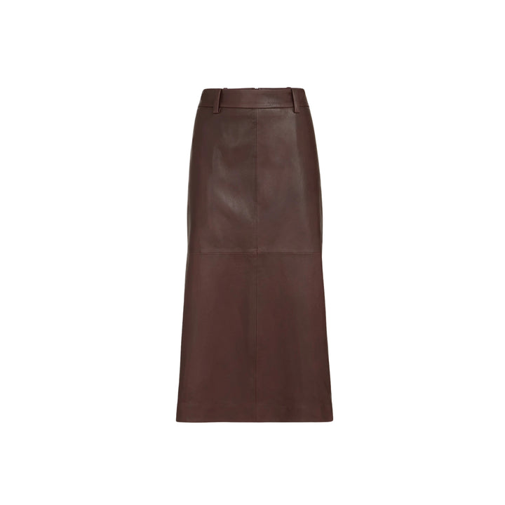WAXED LEATHER PENCIL SKIRT