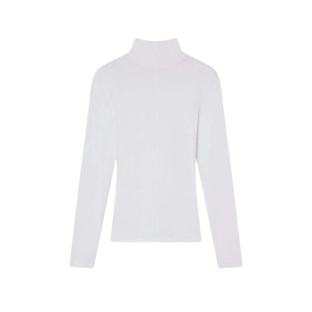 Rib Turtleneck, White