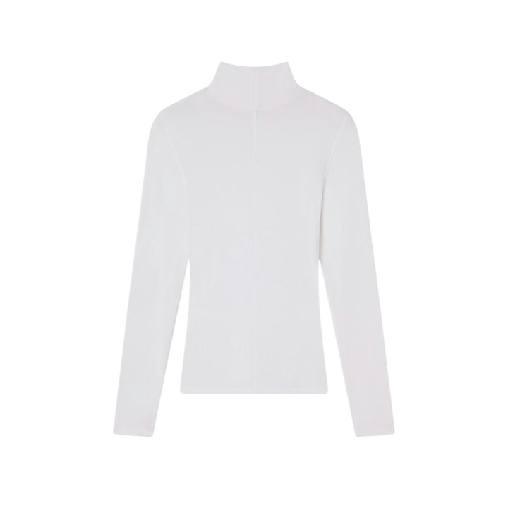 Rib Turtleneck, White