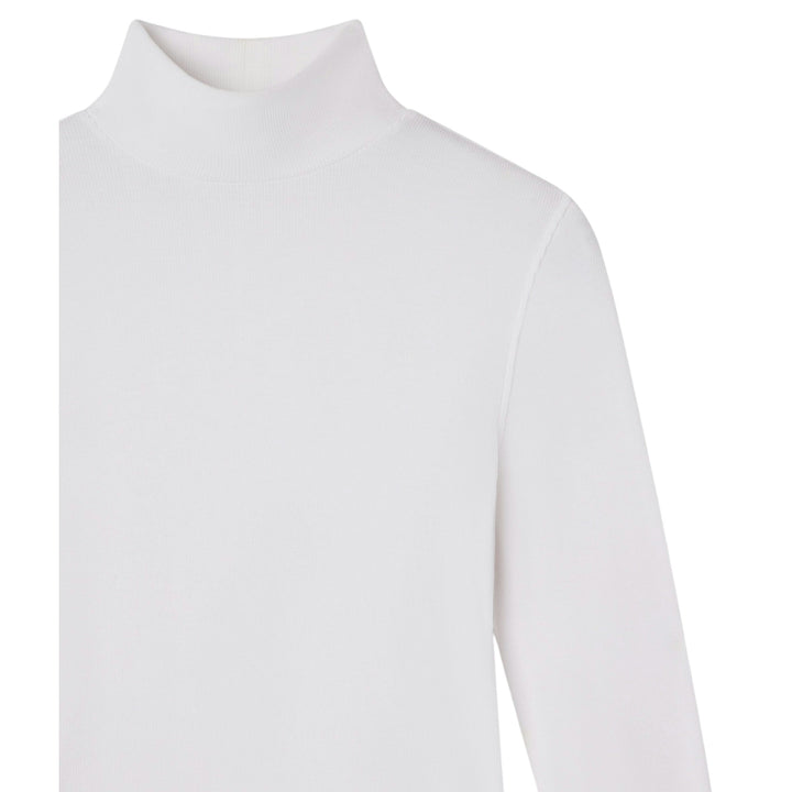 Rib Turtleneck, White