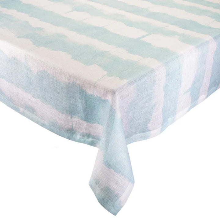 Watercolor Striped Napkin - White/Seafoam