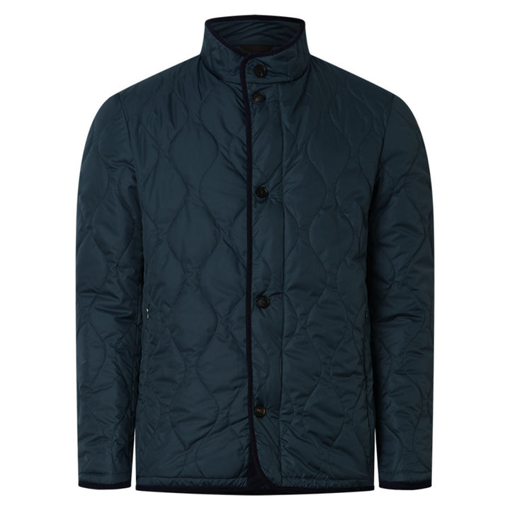 Quilted Car Coat - Denim