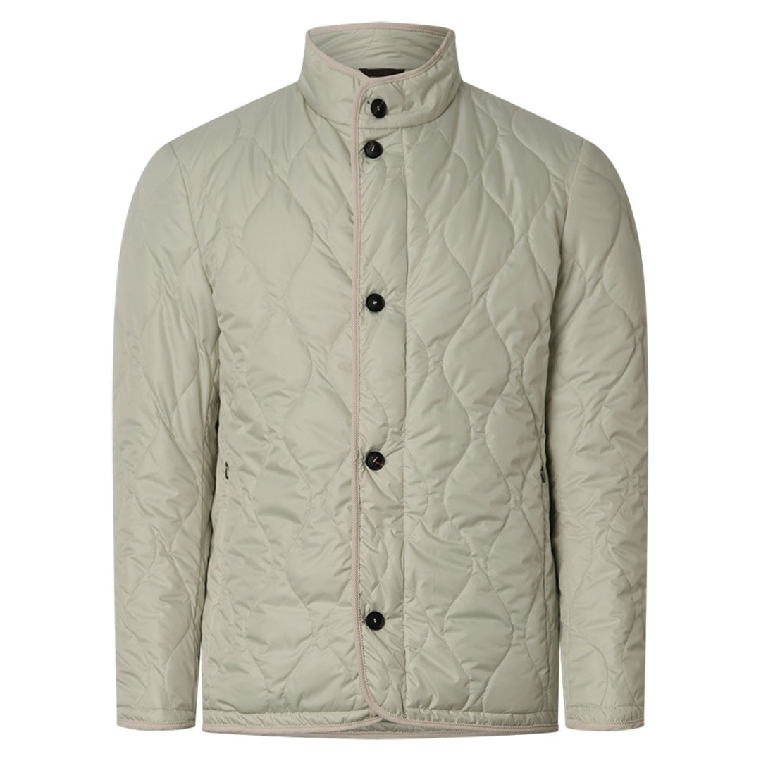 Quilted Men's Coat - Ice