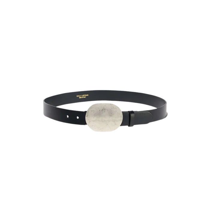 Wayne Belt in Black W/ Hammered Antique Silver Buckle