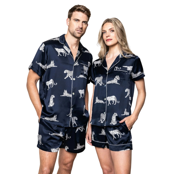 Women's Silk Panthere de Nuit Short Set
