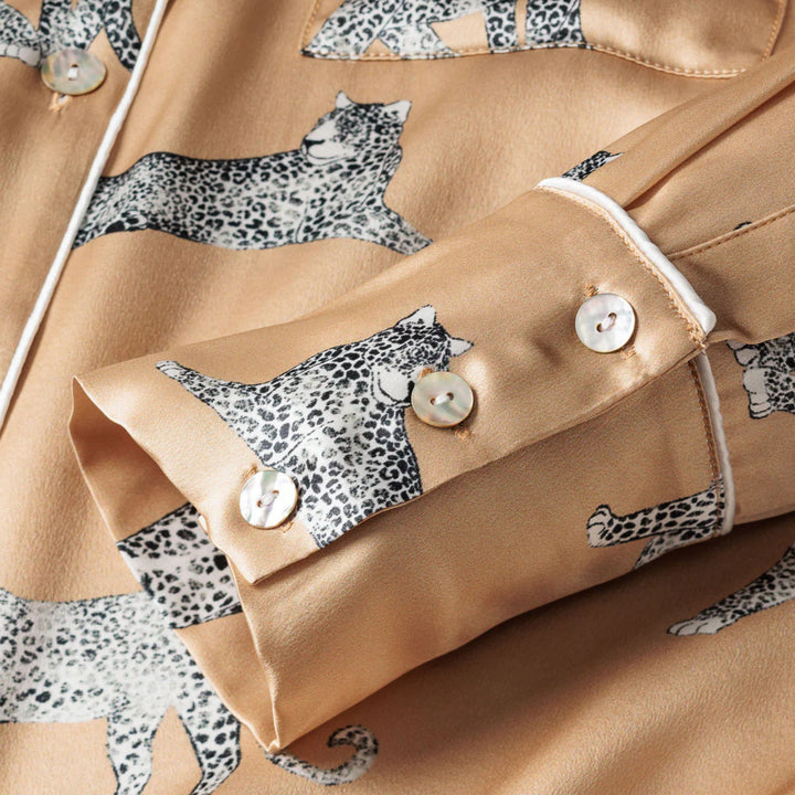 Women's Mulberry Silk Panthere Champagne Pajama