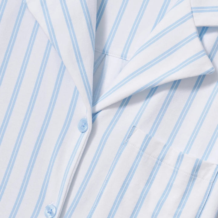 Women's Olivia Wide Leg Pajama Set in Periwinkle Stripe
